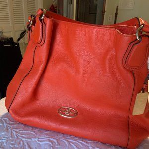 Coach Orange Leather Bag- perfect condition